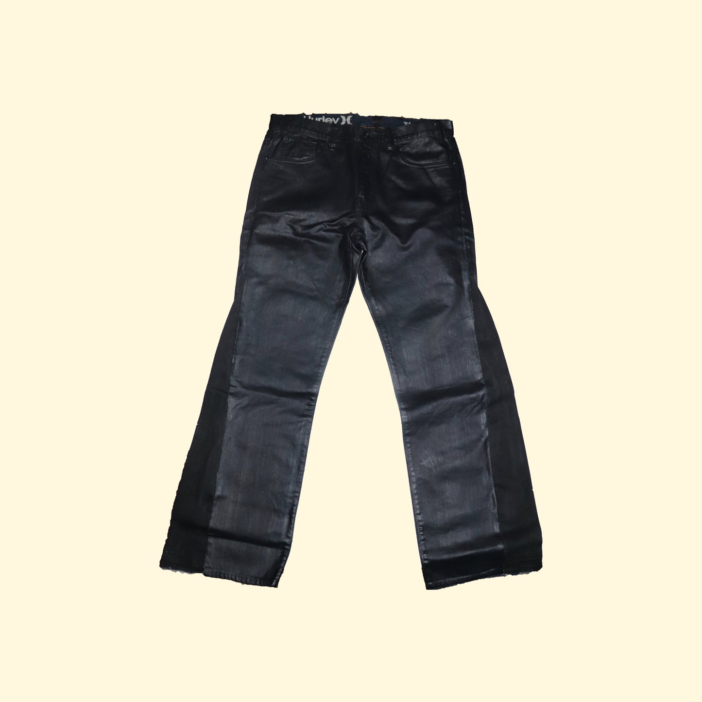 'WAXED' DENIM PANTS
