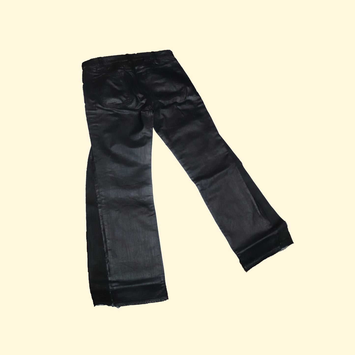 'WAXED' DENIM PANTS