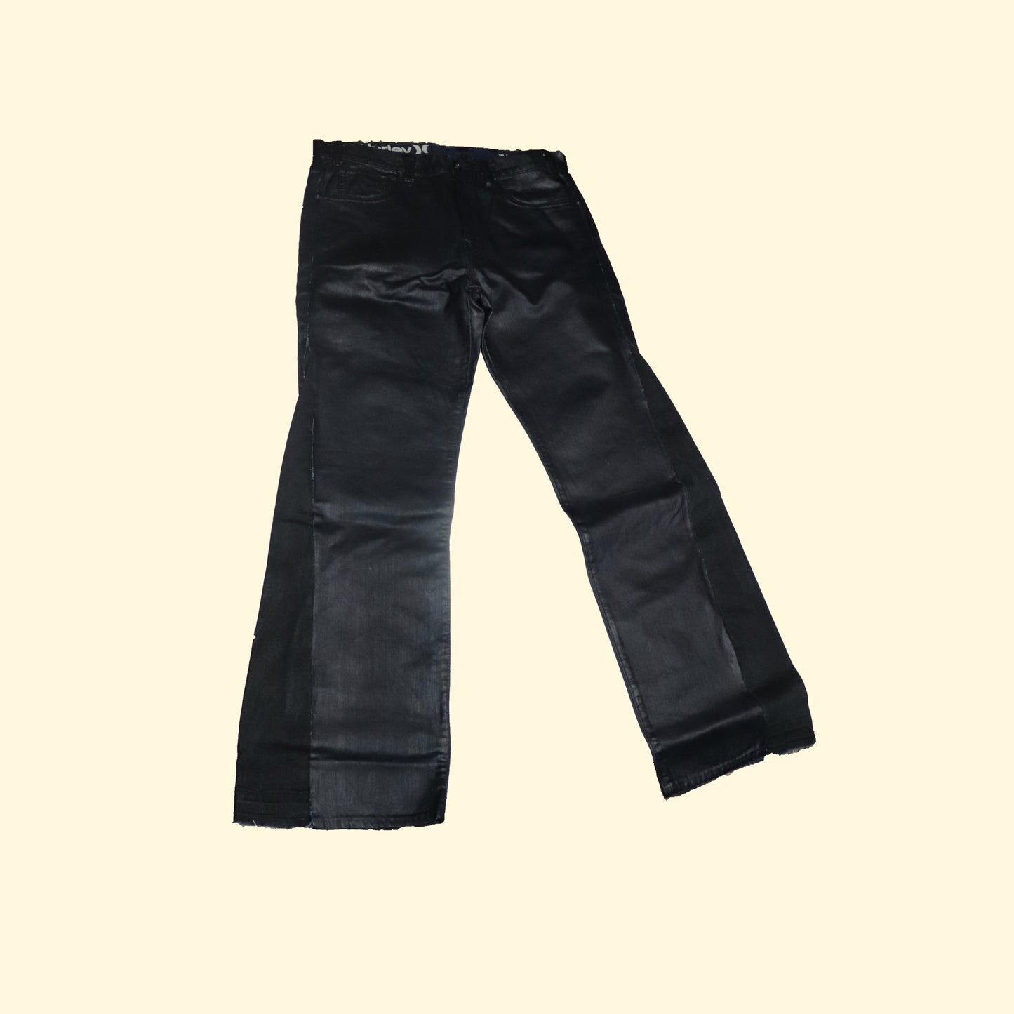 'WAXED' DENIM PANTS