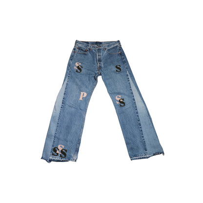 'CAMO PATCH' DENIM PANTS