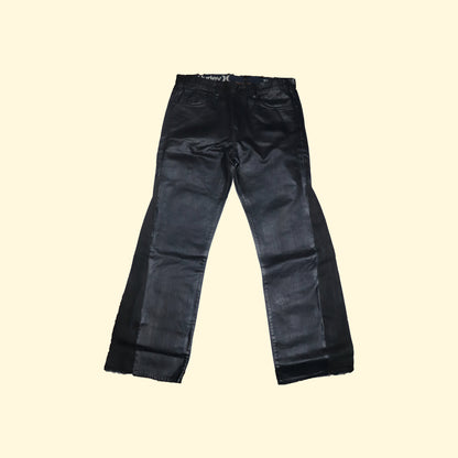 'WAXED' DENIM PANTS